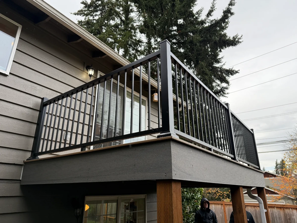 Under-deck dry area created with Trex RainEscape drainage system in Kirkland Washington