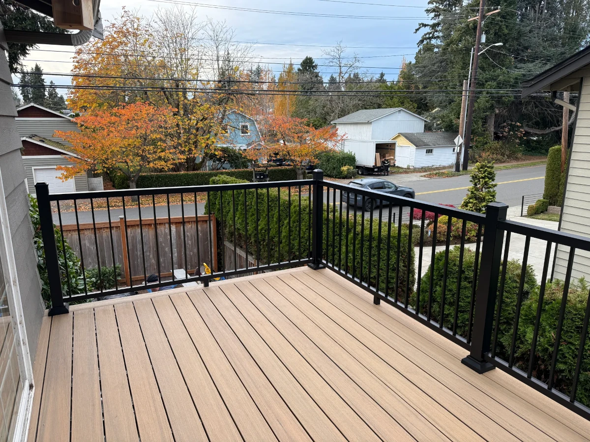 Safe and structurally reinforced second-story deck replacement in Kirkland Washington