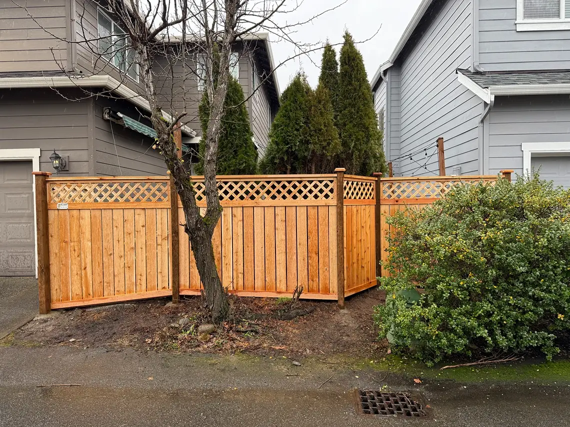 Full Panel Cedar Fence Project in Snoqualmie, WA After