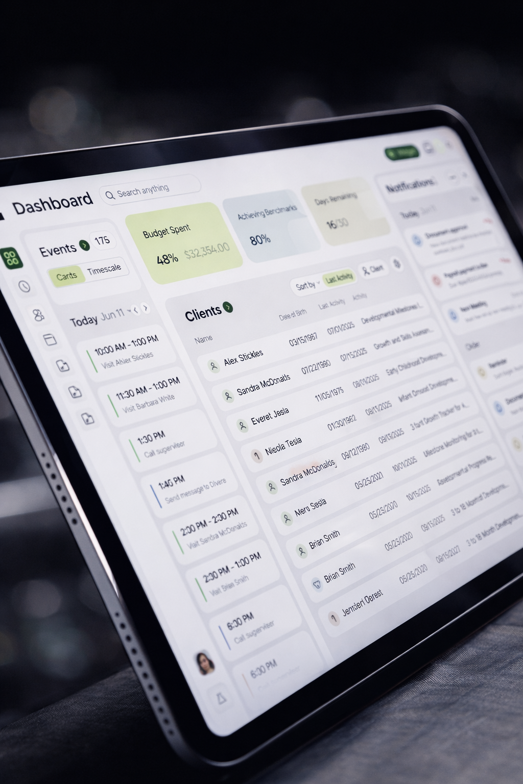 tablet with persimmony software