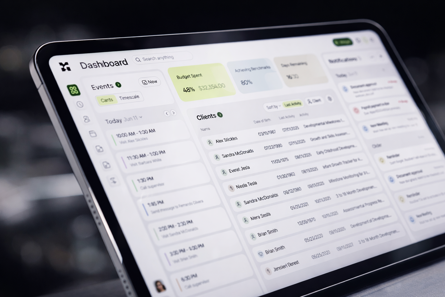 tablet with persimmony software