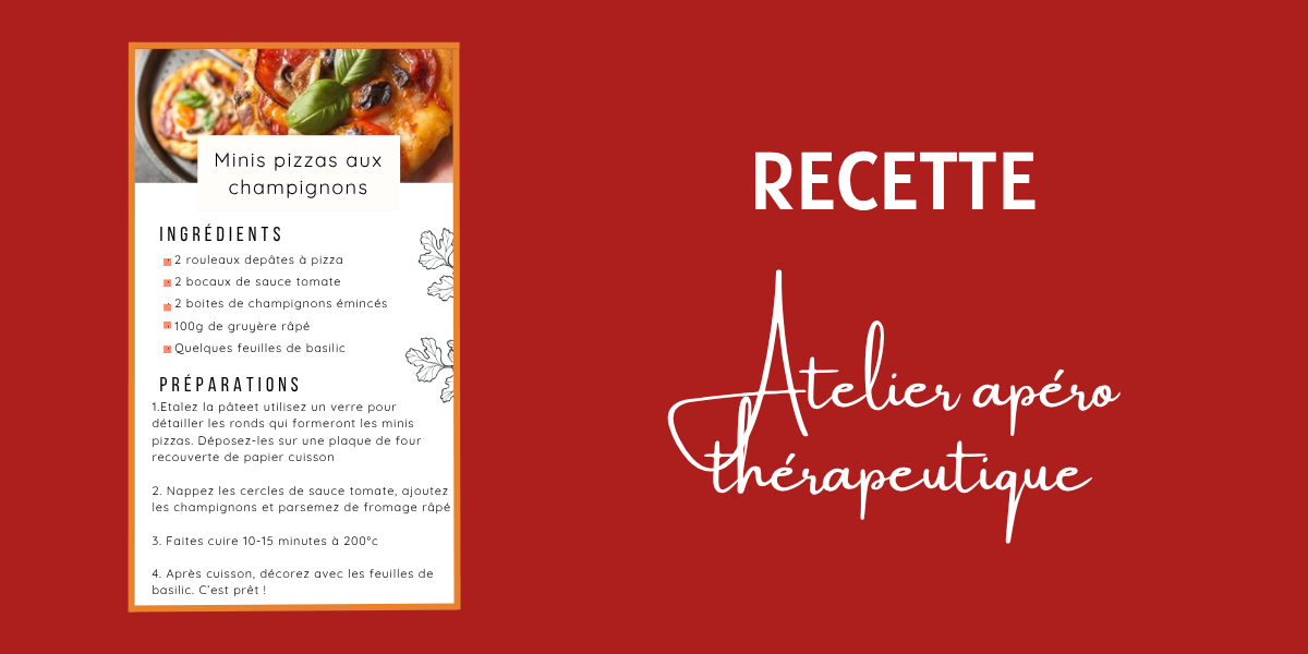 Recette du mois : mini pizza aux champignons, une recette simple et gourmande partagée en atelier