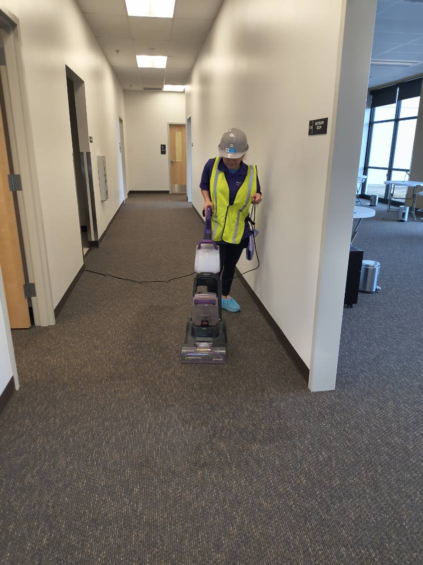 Commercial space after post construction cleaning in Kansas City