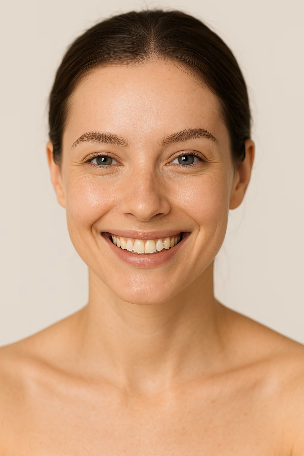 Smiling middle-aged woman with smooth, radiant skin and natural features, representing wellness and aesthetic confidence for Botox in Nevada.