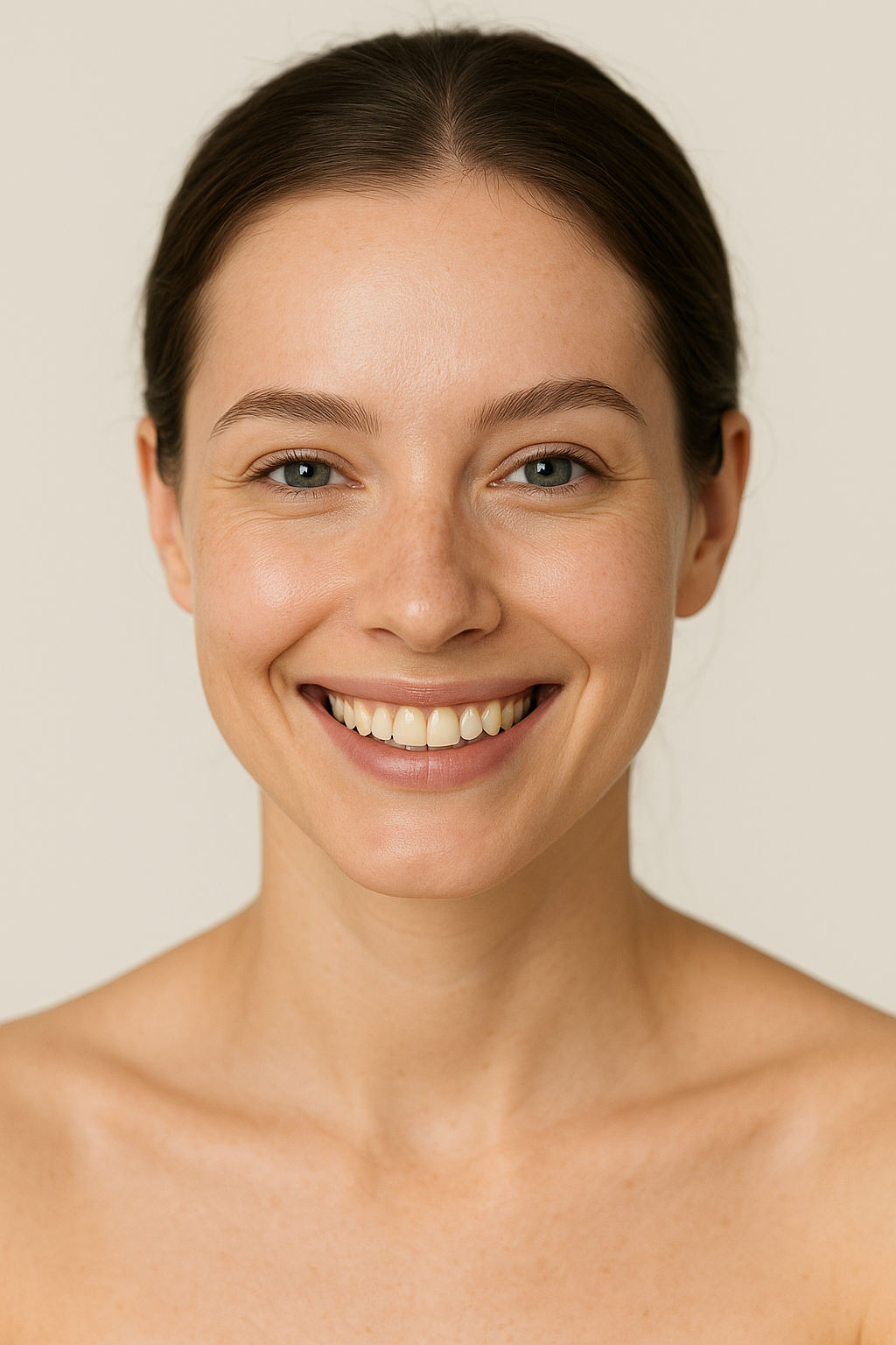 Smiling middle-aged woman with smooth, radiant skin and natural features, representing wellness and aesthetic confidence for Botox in Nevada.