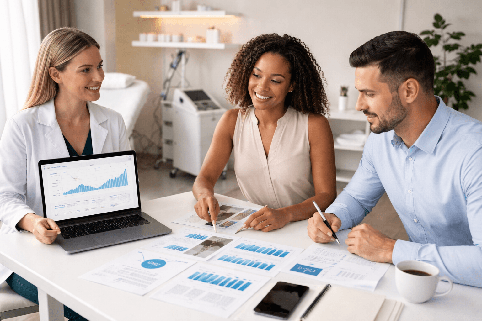 Marketing strategy dashboard showing SEO and PPC growth for Laser Hair Removal in Nevada clinics