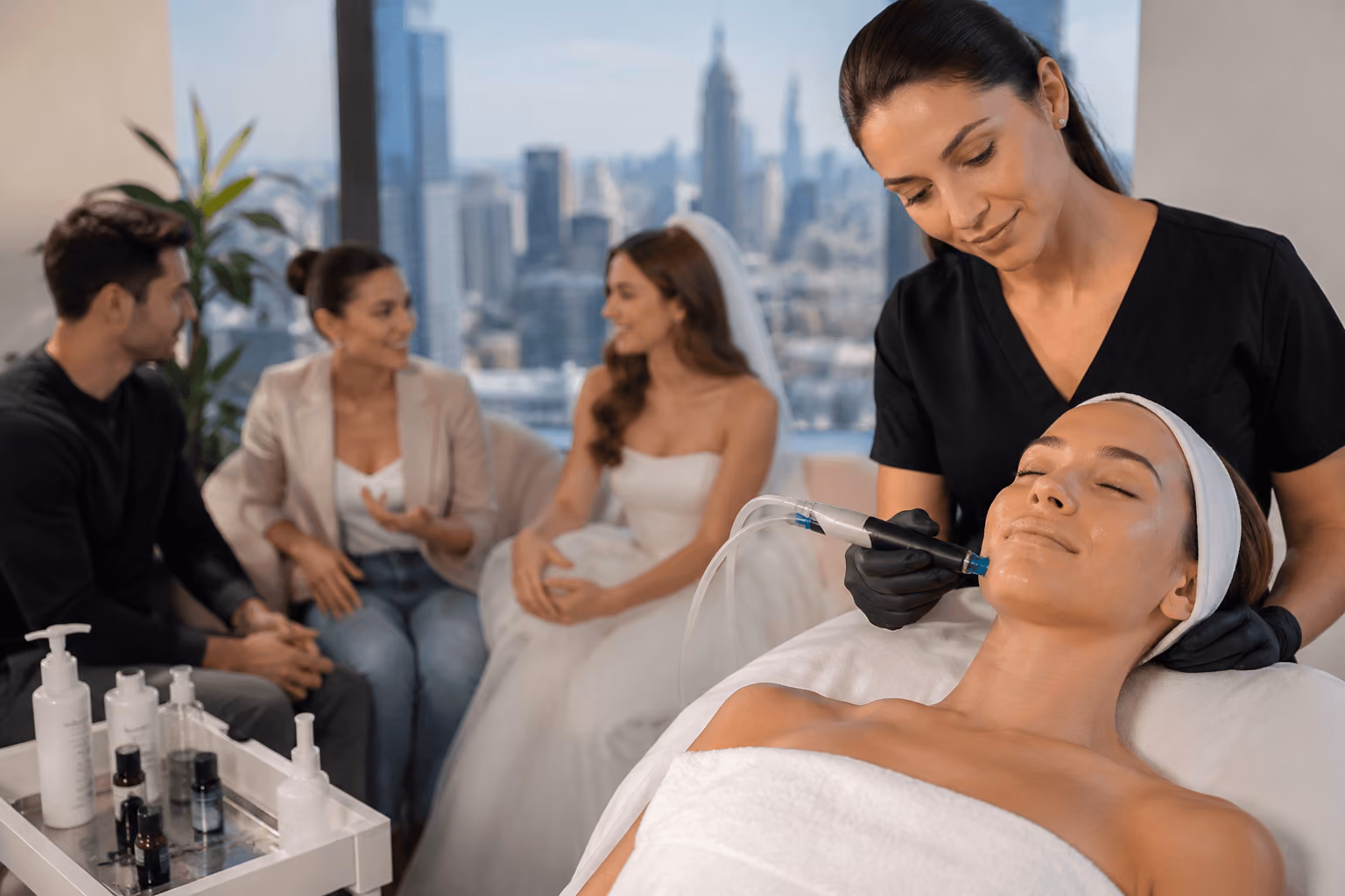 Search trends for Hydrafacial in New York, New York showing demand from young professionals, brides, and male skincare clients