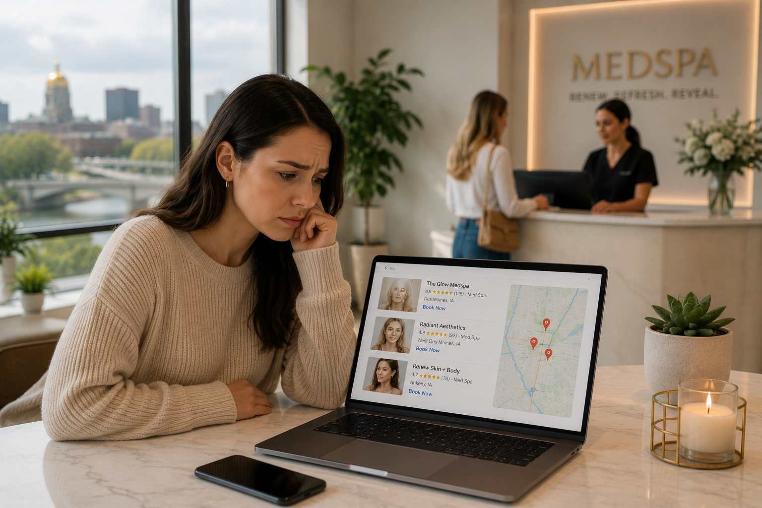Iowa medspa clinic increasing bookings with a modern medspa website design