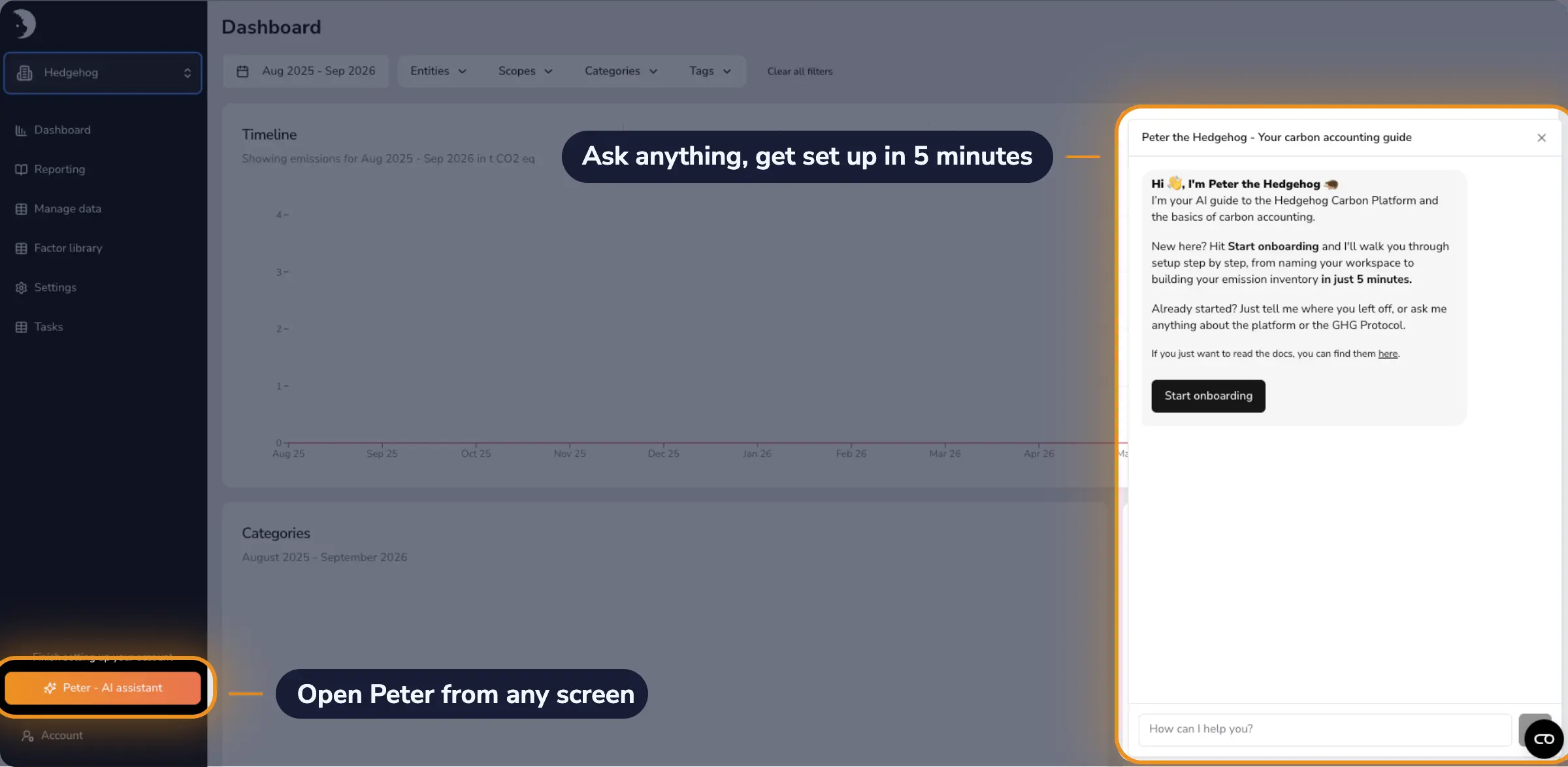 AI powered carbon accounting with Hedgehog
