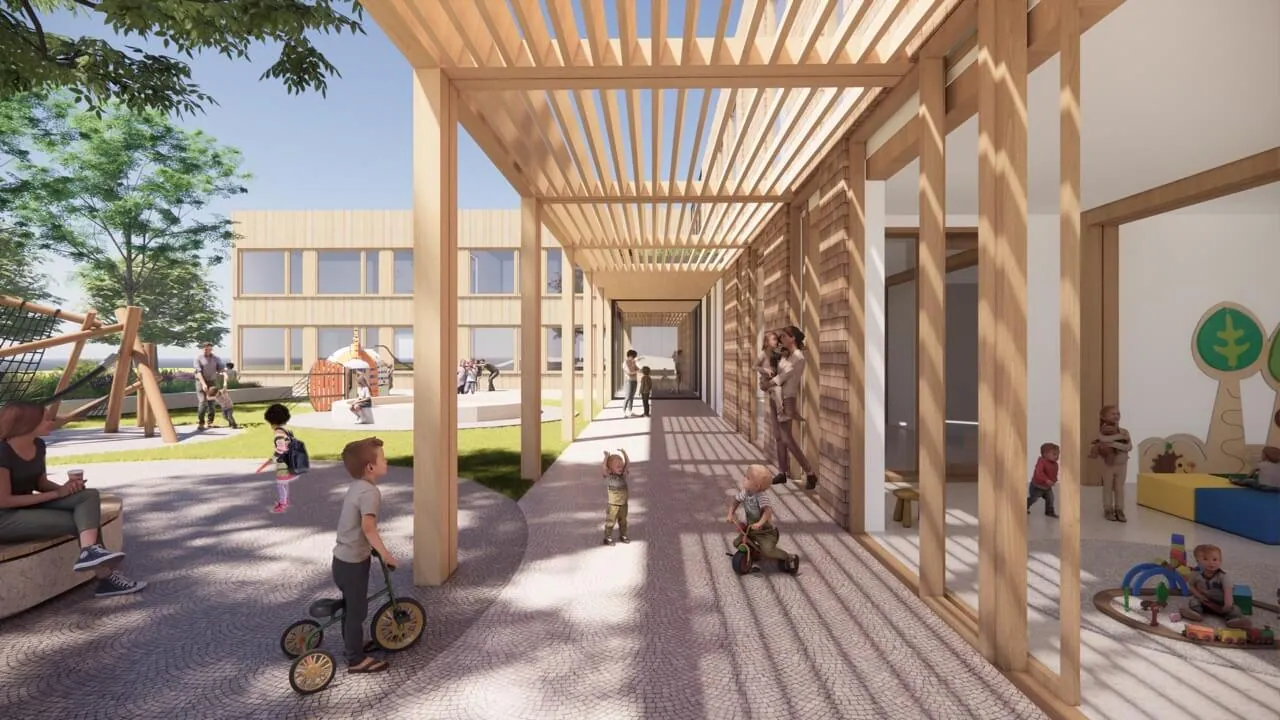 impressie van de buitenkant van het gebouw