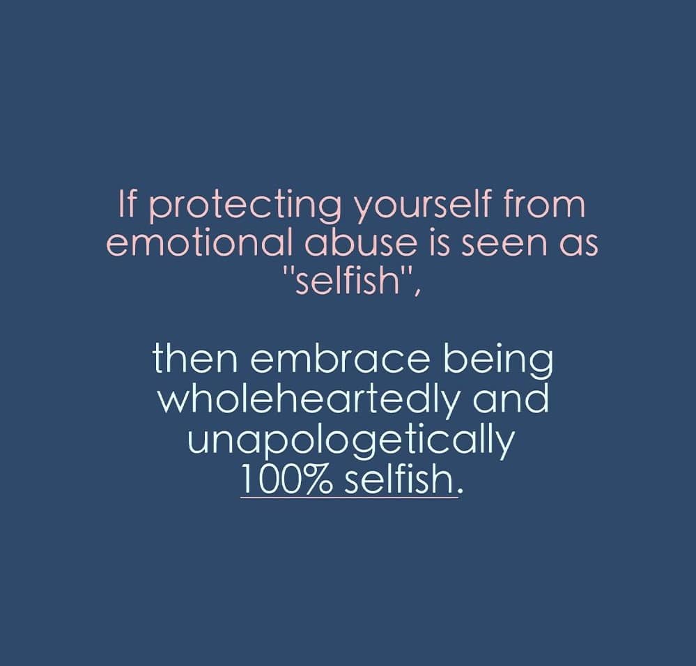 When protecting yourself is called selfish