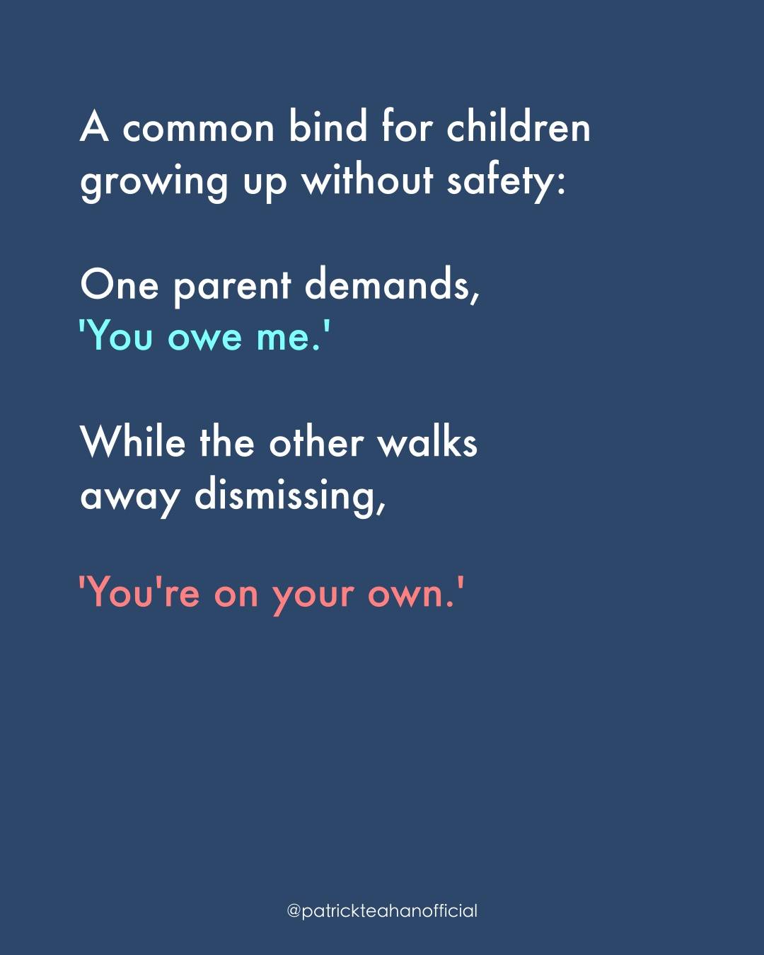 Abusive parent vs parent who didn't protect