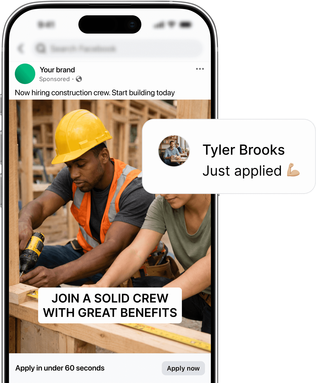 A screenshot of an applicants' profile in the Reelist website app