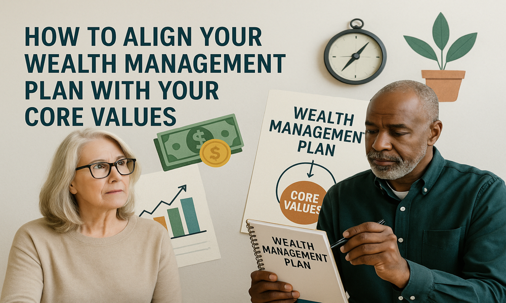 Calgary couple with text: How to Align Your Wealth Management Plan with Your Core Values
