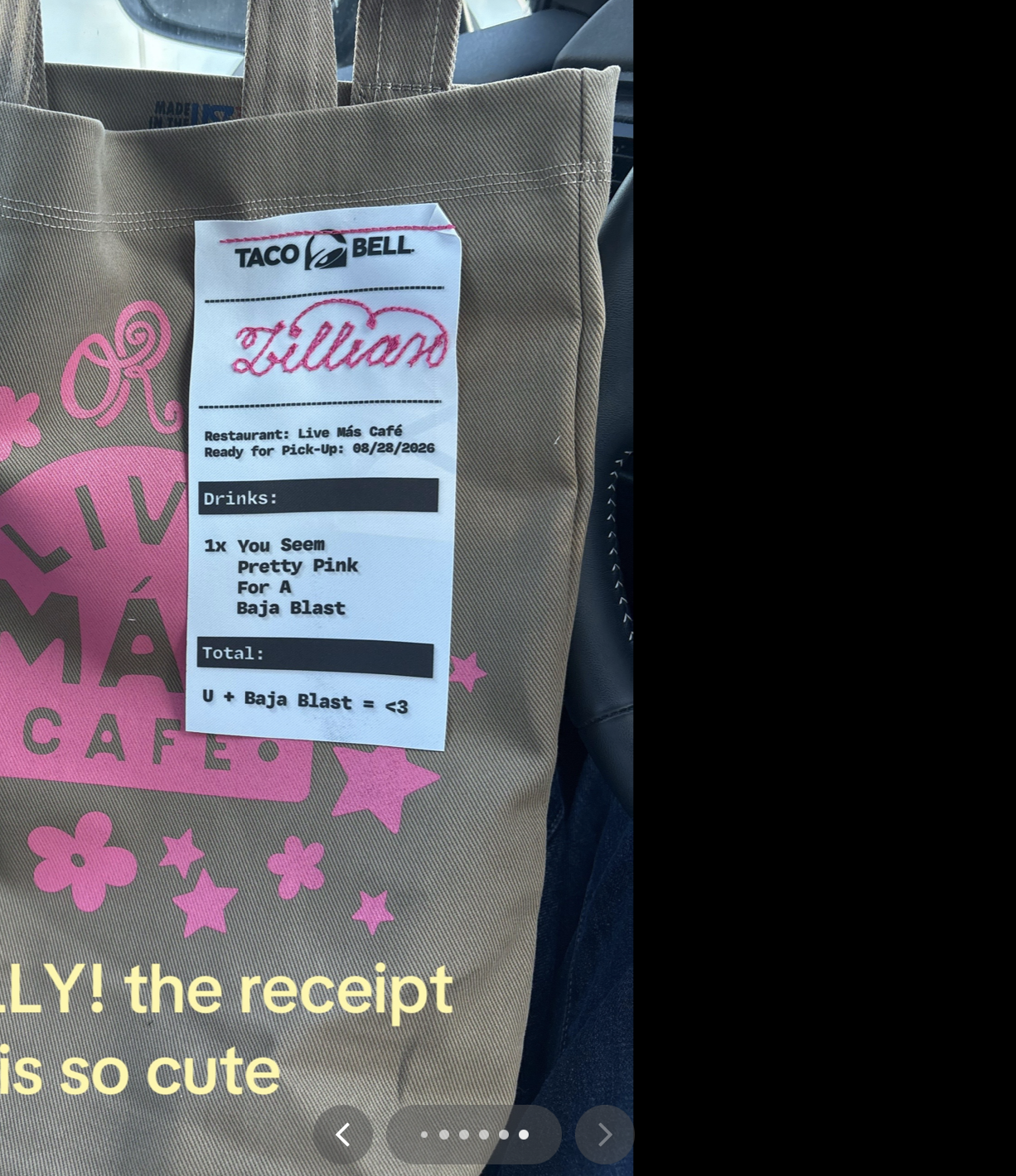 Fabric receipt patch with a name chainstitched by the on-site operator
