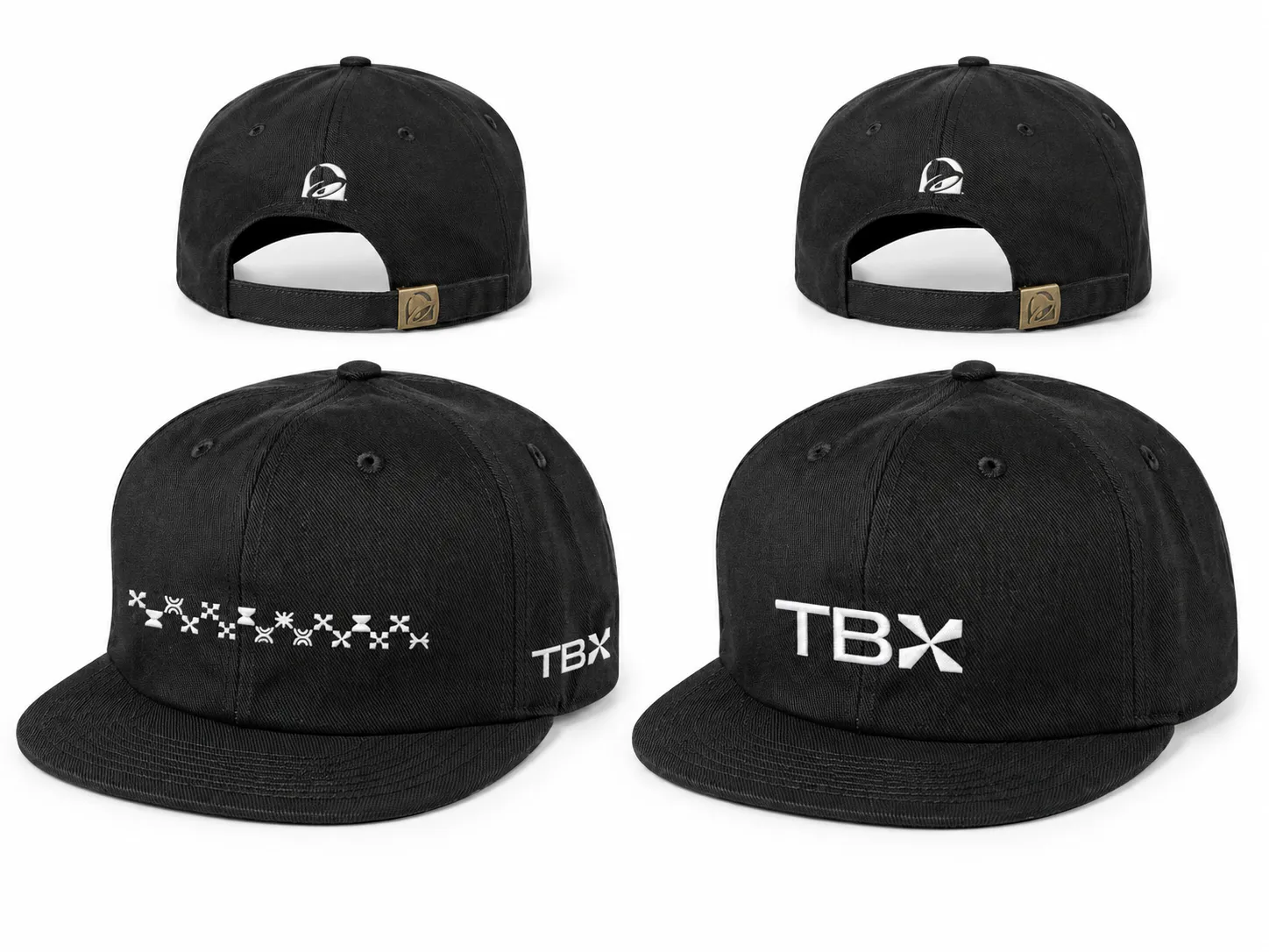 Two embroidered caps
