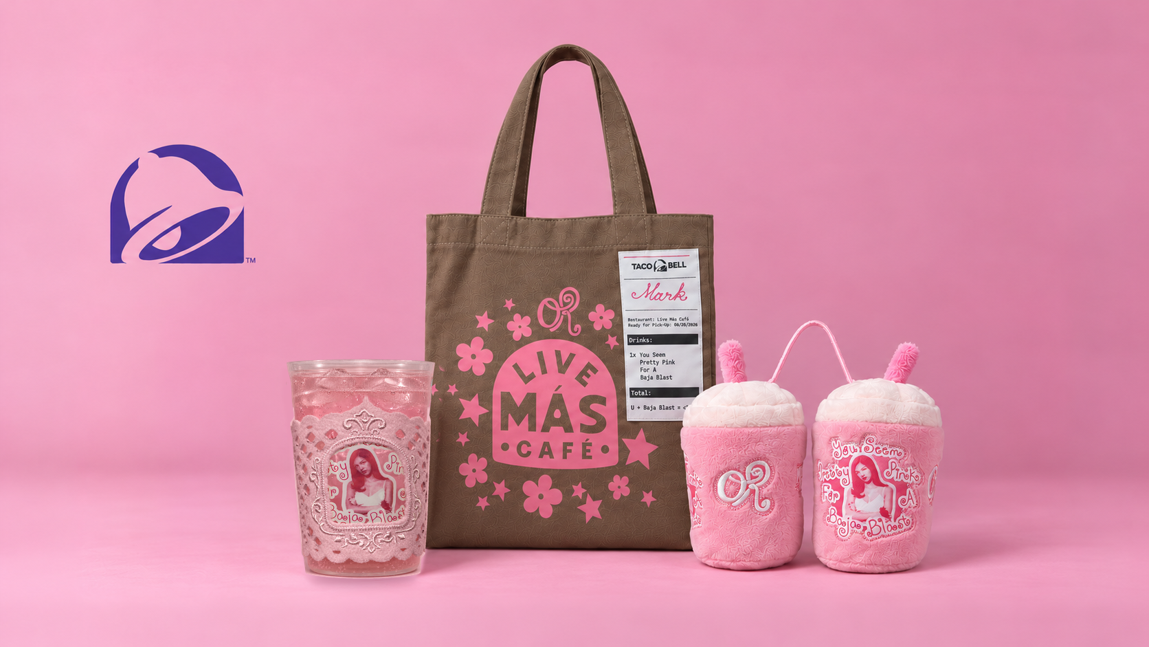 Taco Bell / Pretty Pink custom merchandise