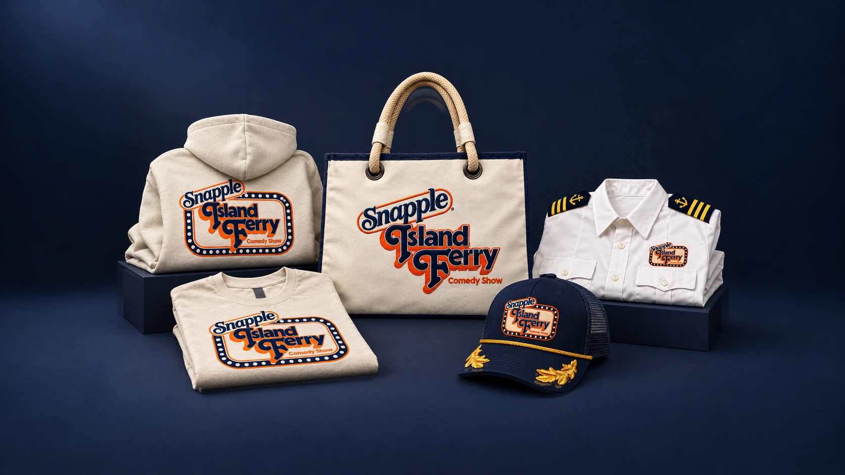 Snapple Island Ferry appliqué tote