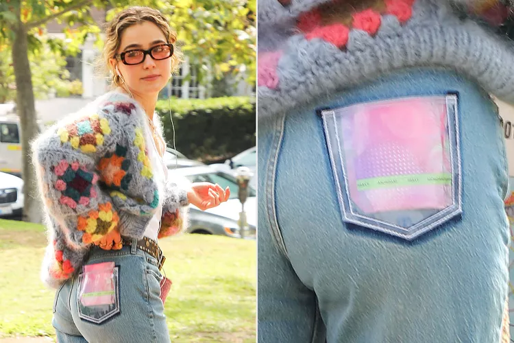 Campaign portrait and close-up of the transparent back pocket holding a wrapped U by Kotex pad
