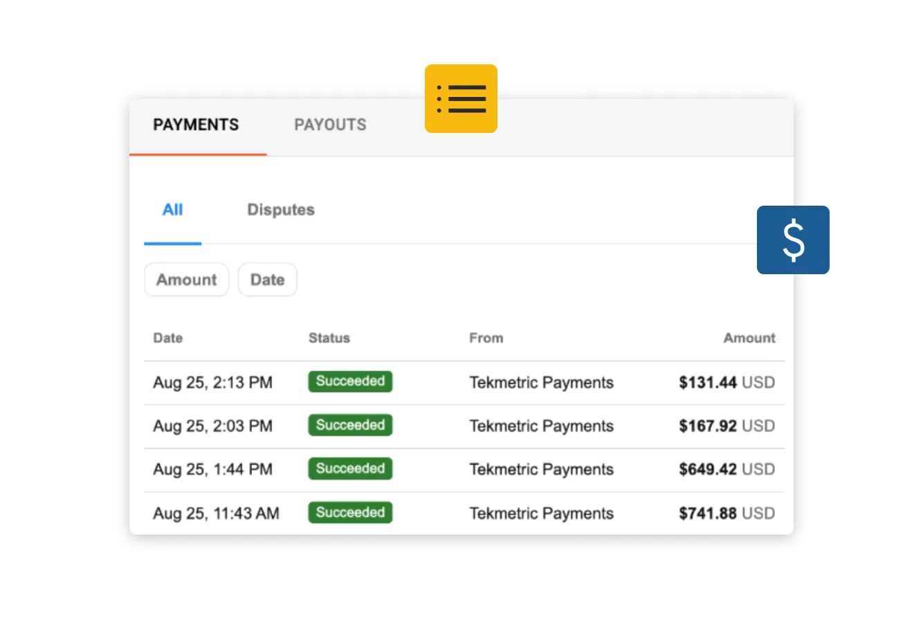 Payments dashboard within Tekmetric.