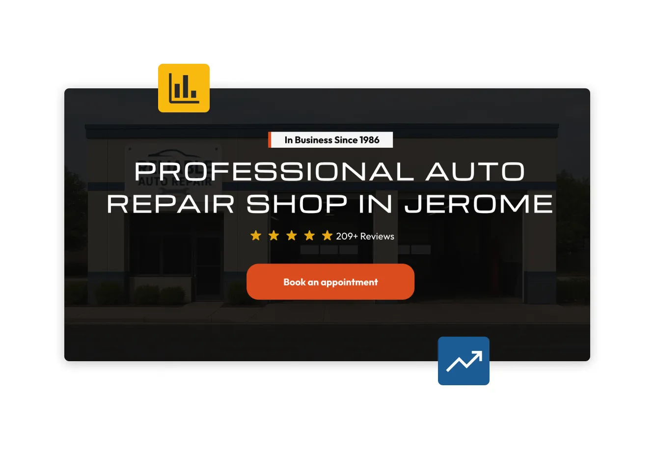 Example auto repair shop website.