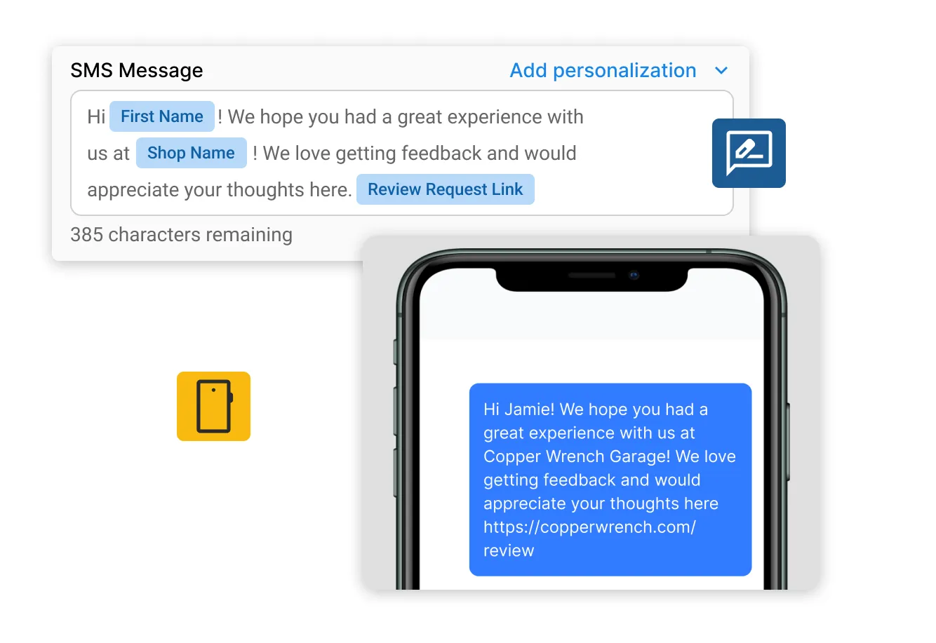 Automated review requests through Tekmetric.