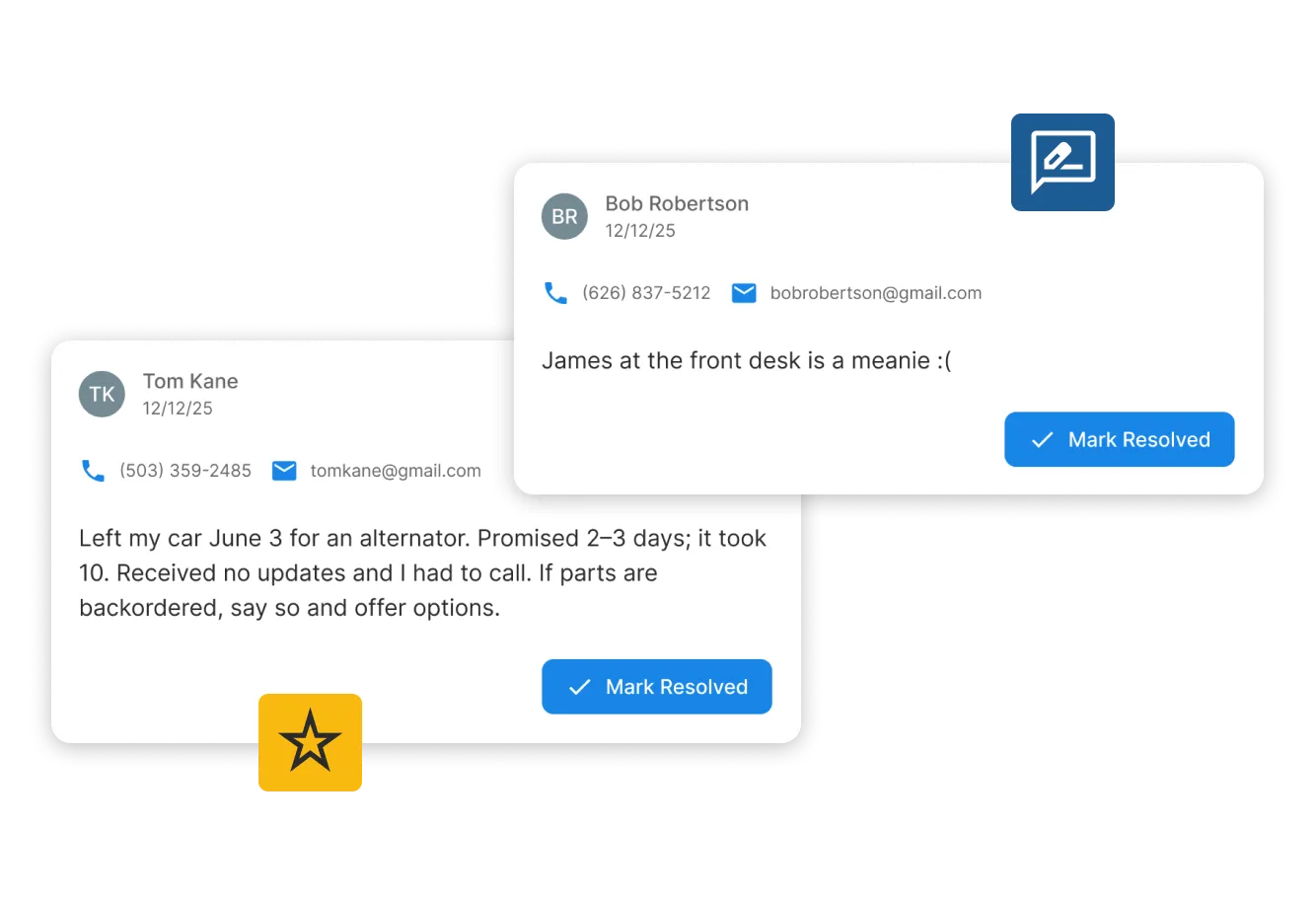 Reading and responding to Google reviews inside Tekmetric.