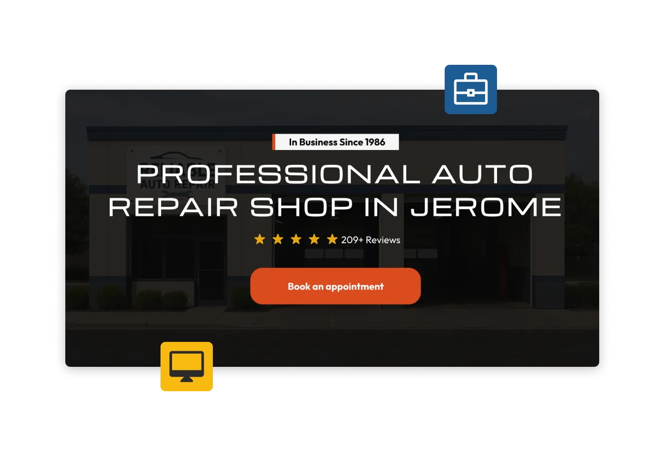 An automotive repair shop website built inside Tekmetric.