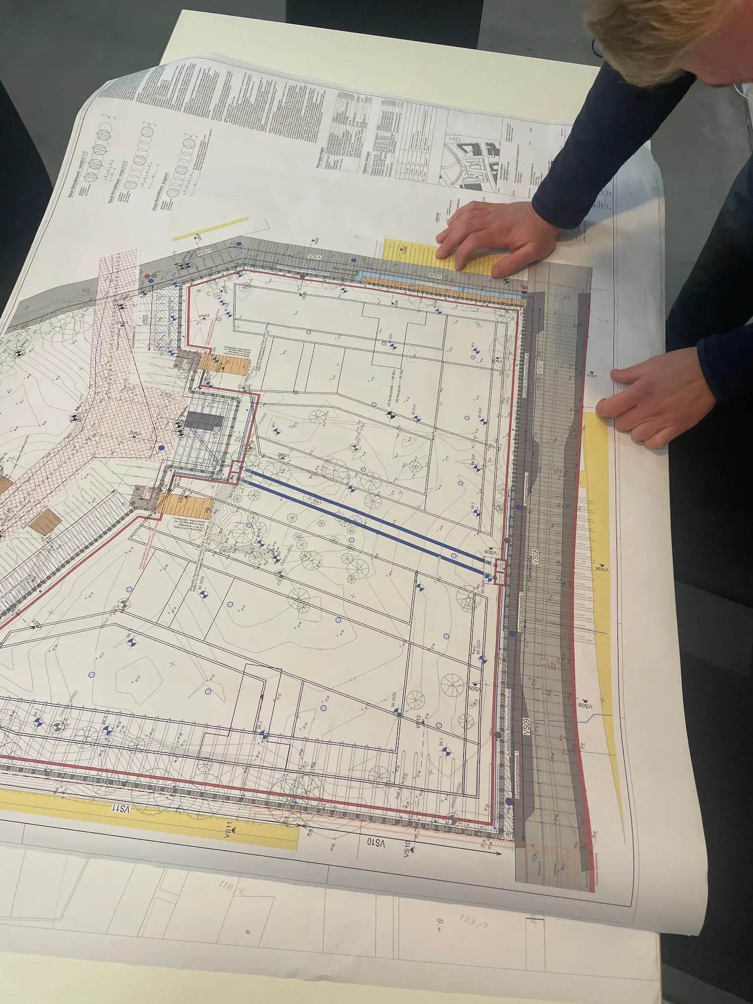 Handgezeichneter Leitungsplan auf Papier – Ausgangsmaterial für die Digitalisierung zum Trassenplan