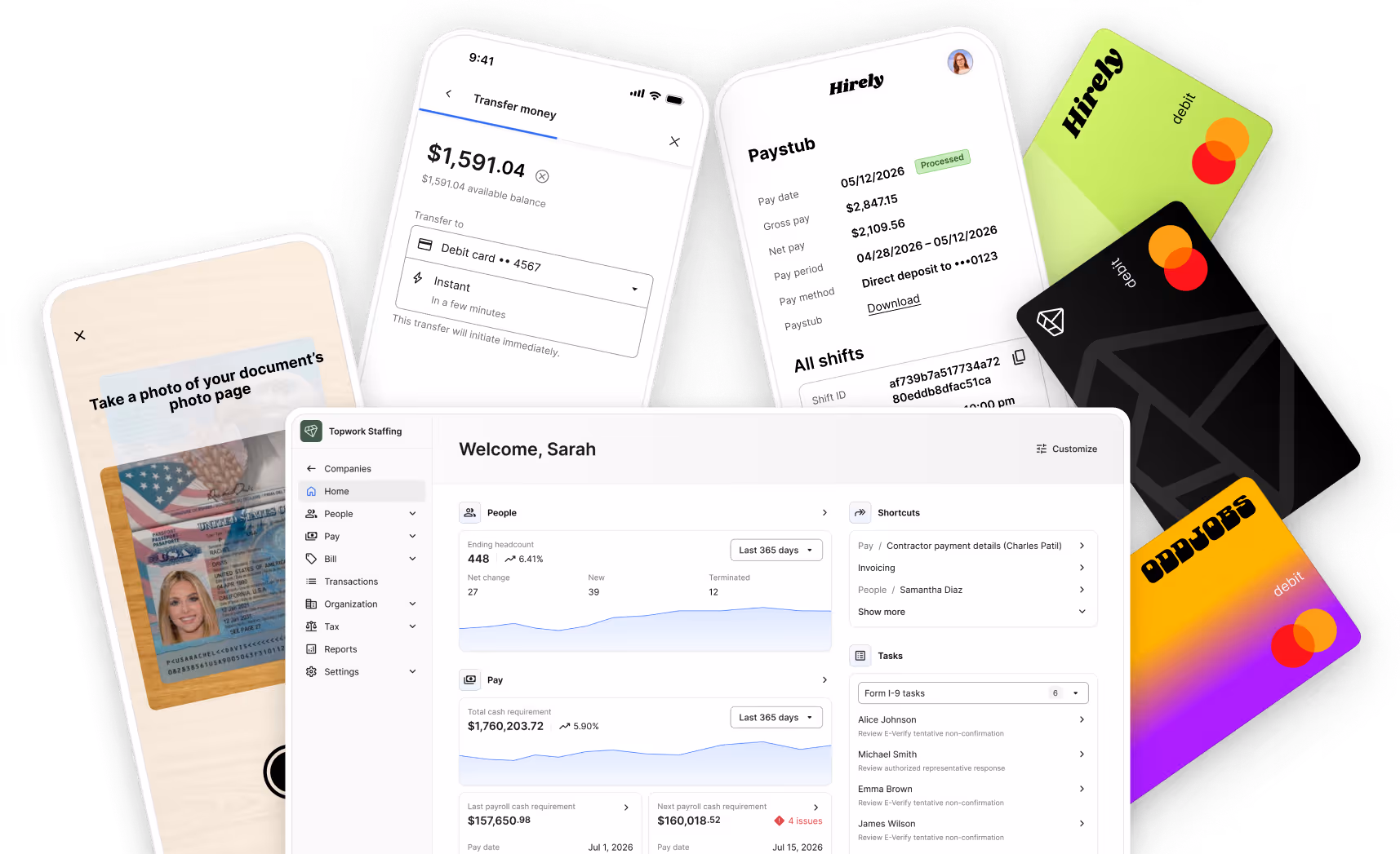 I-9 Instant Pay Paystubs Paycards and Dashboard
