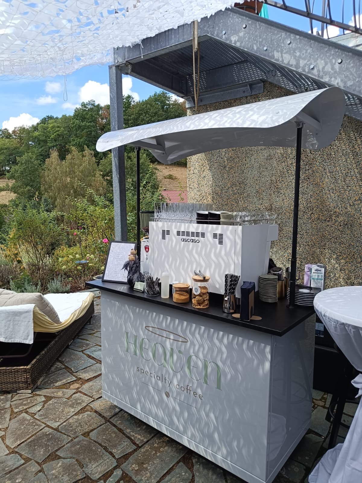 Mobile Kaffeebar bei einer Feier