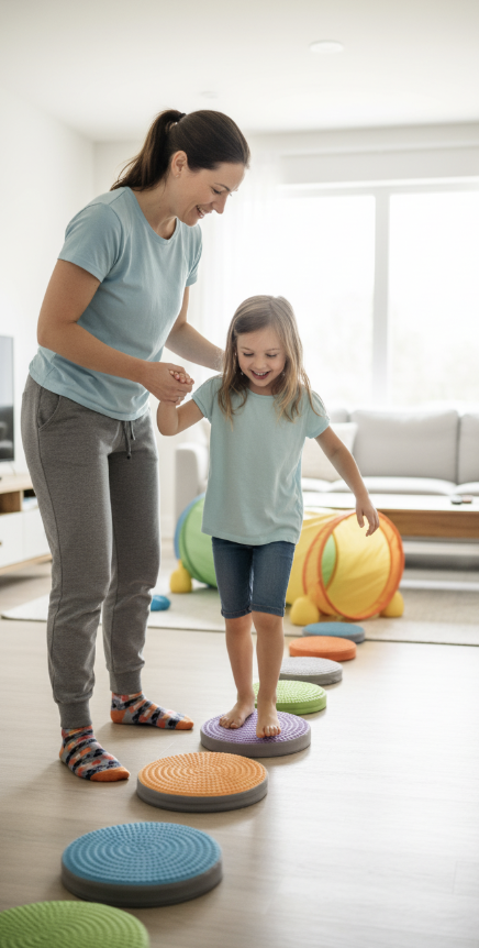 OT working with a child in their home
