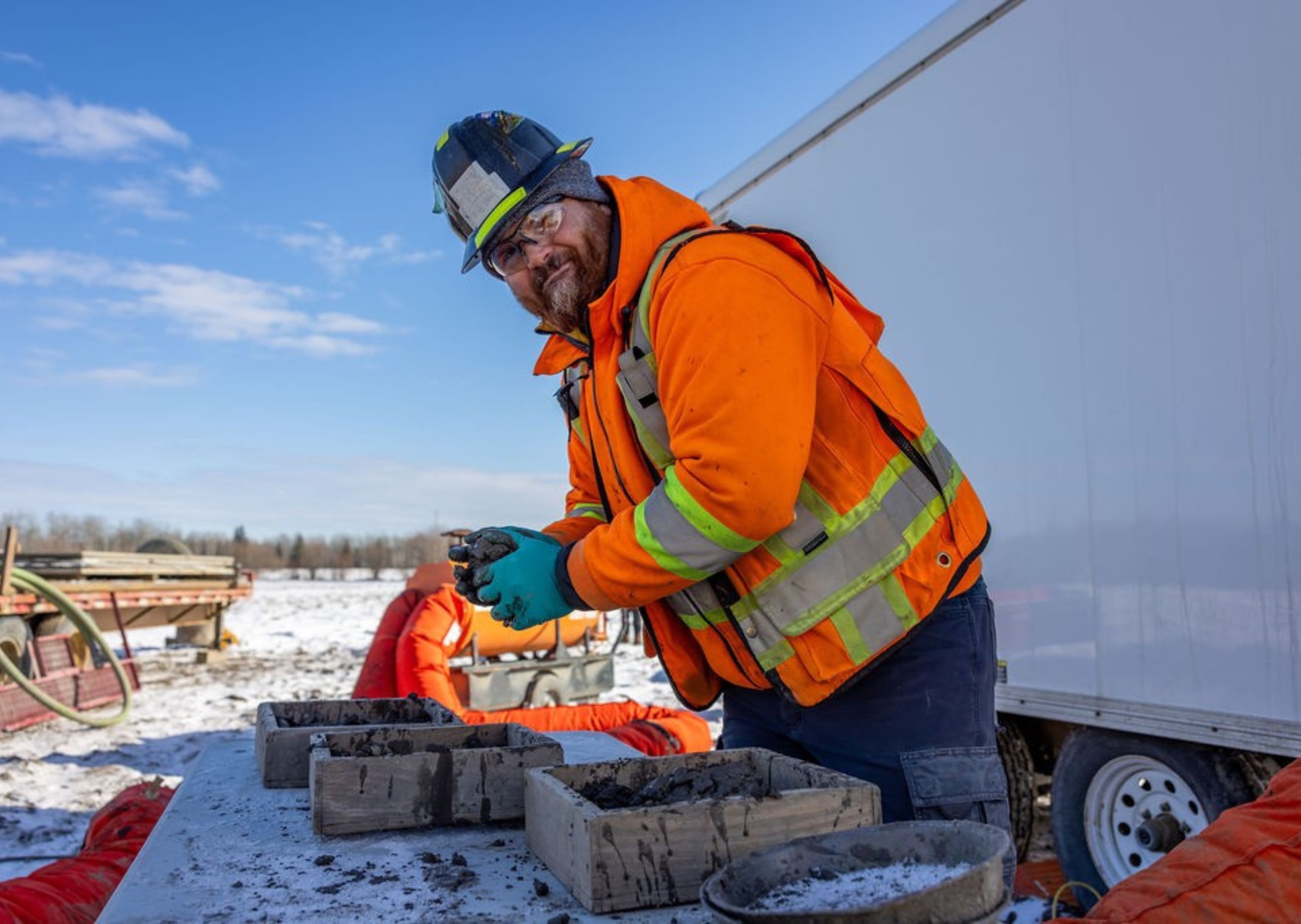 Worker doing environmental studies