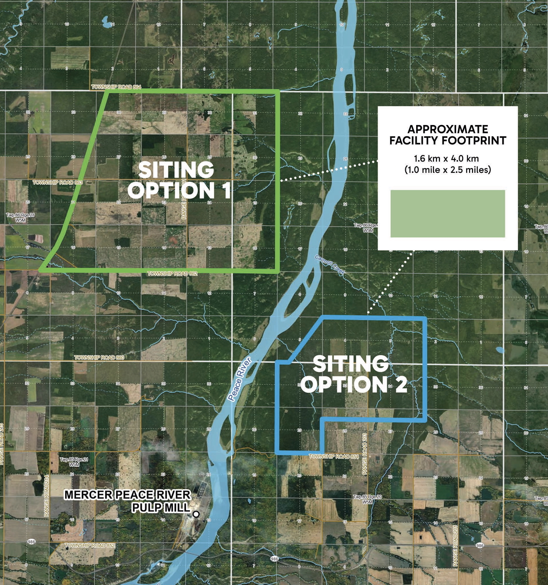 Map of potential site options