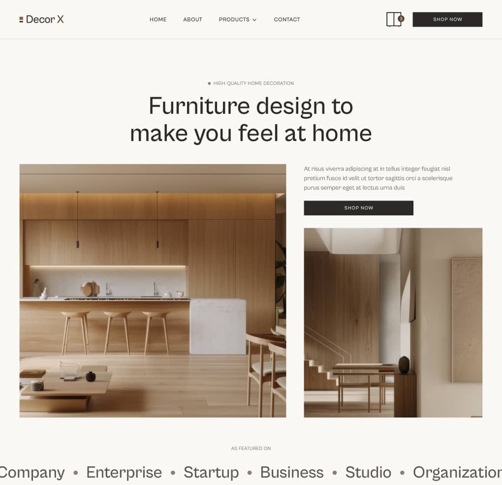Decor X - Home V3 Page - Online Ecommerce Webflow Template