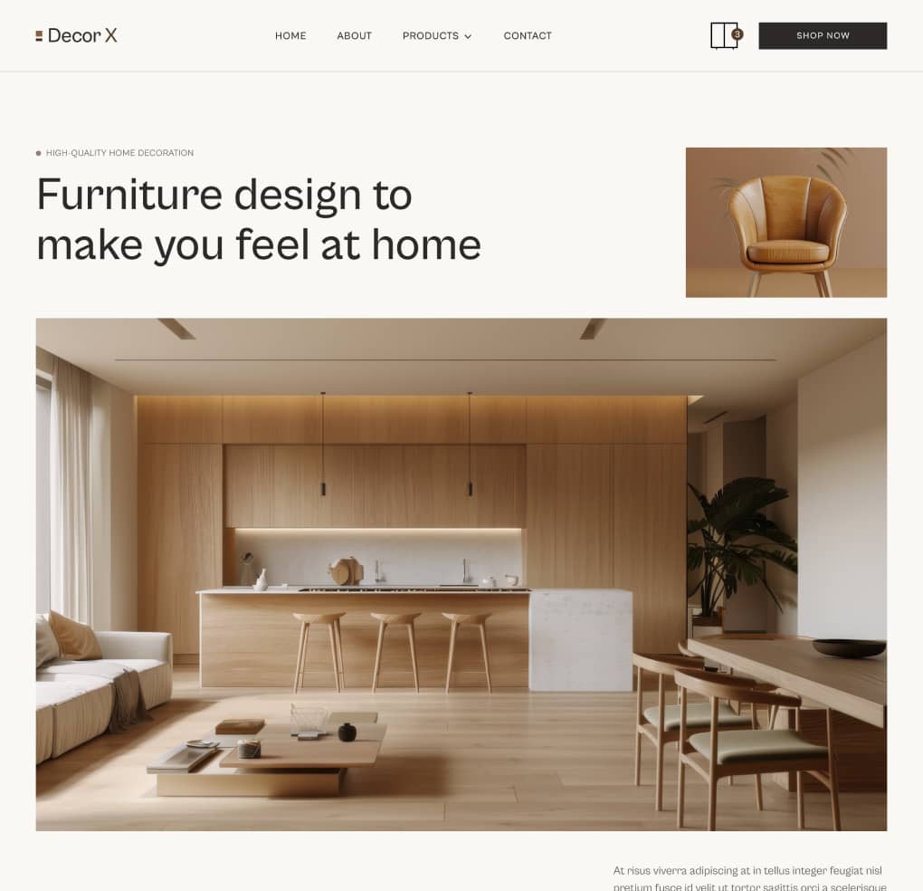 Decor X - Home V1 Page - Online Ecommerce Webflow Template