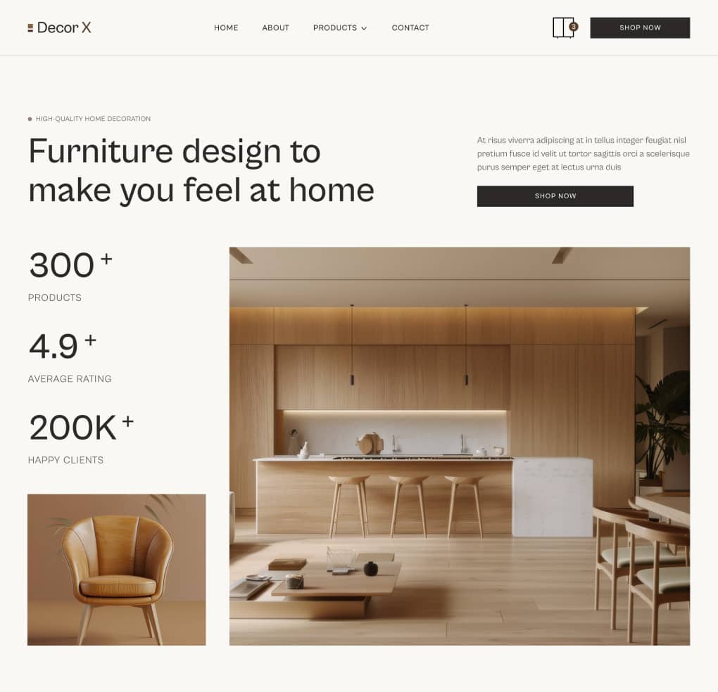 Decor X - Home V2 Page - Online Ecommerce Webflow Template