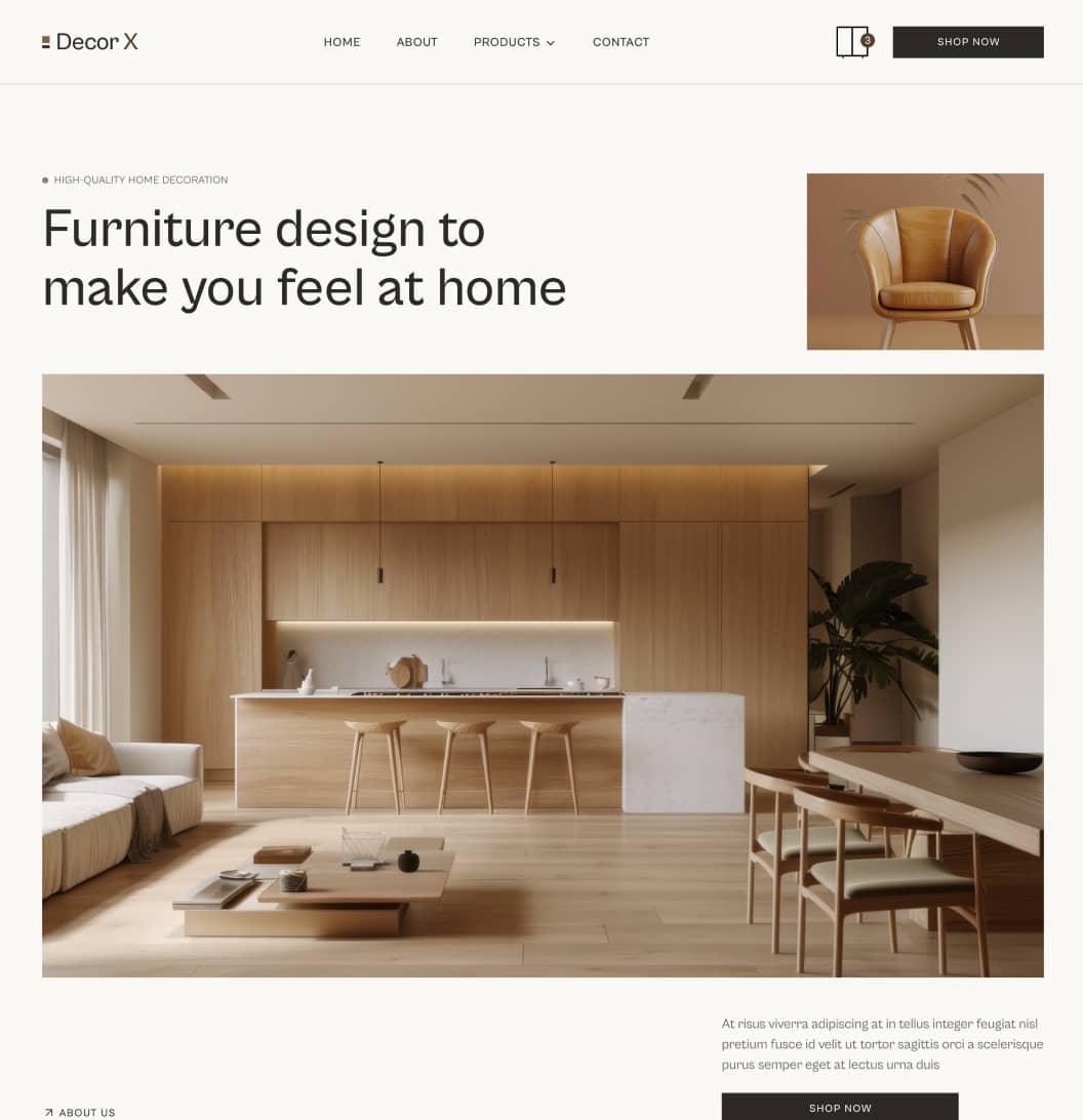 Decor X - Home V1 Page - Online Ecommerce Webflow Template