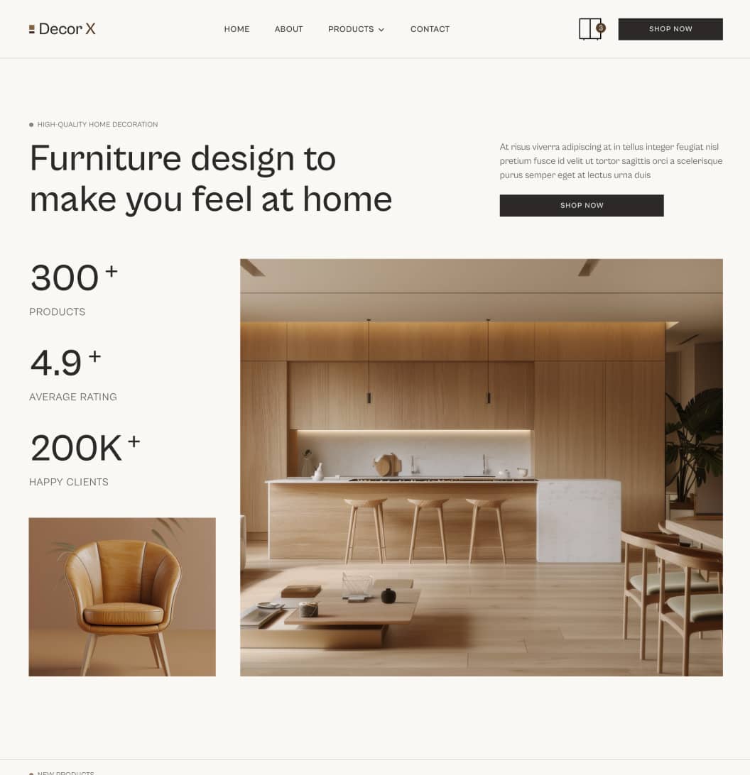 Decor X - Home V2 Page - Online Ecommerce Webflow Template