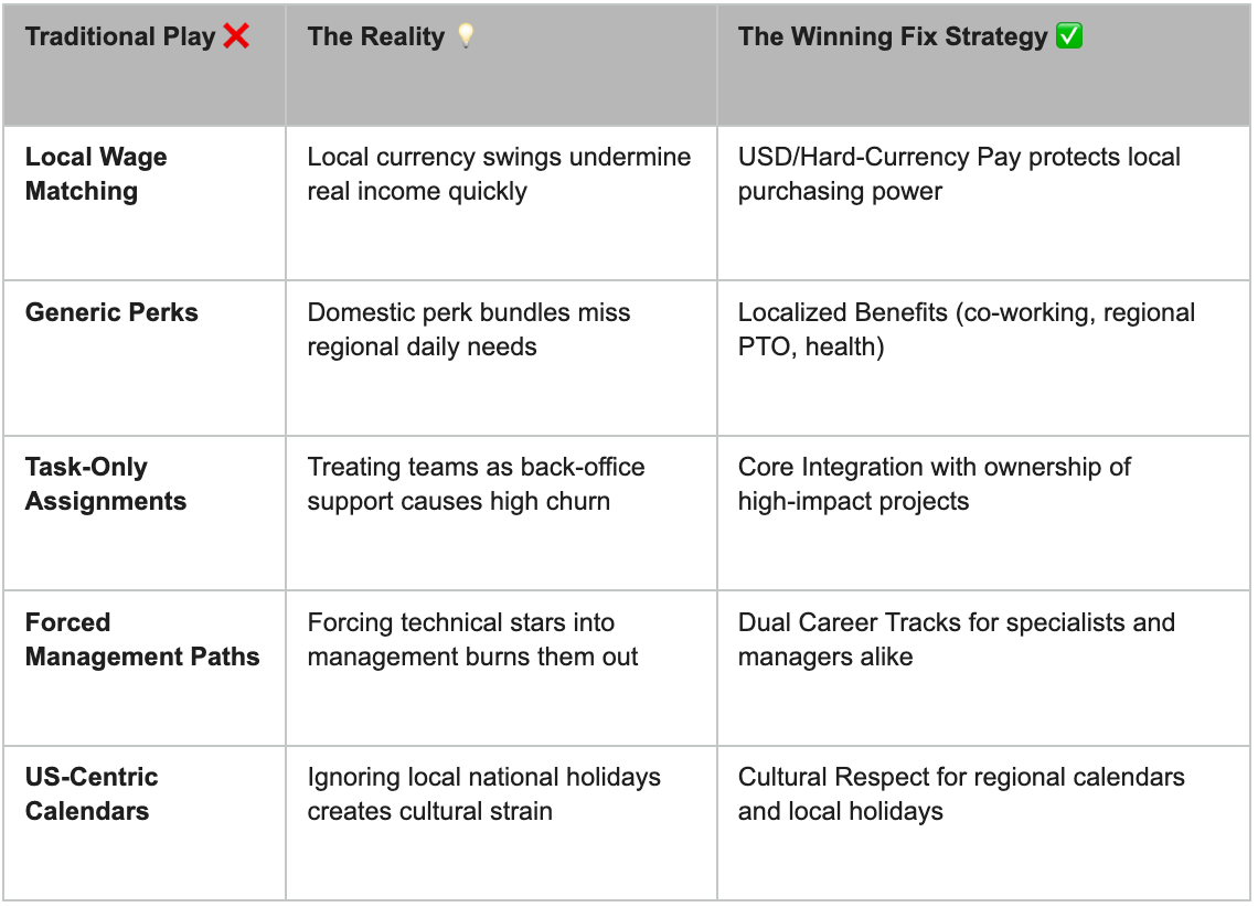 Why Standard Retain LATAM Talent Tactics Fail table