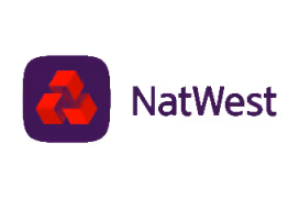 Logo of NatWest, a British retail and commercial bank.
