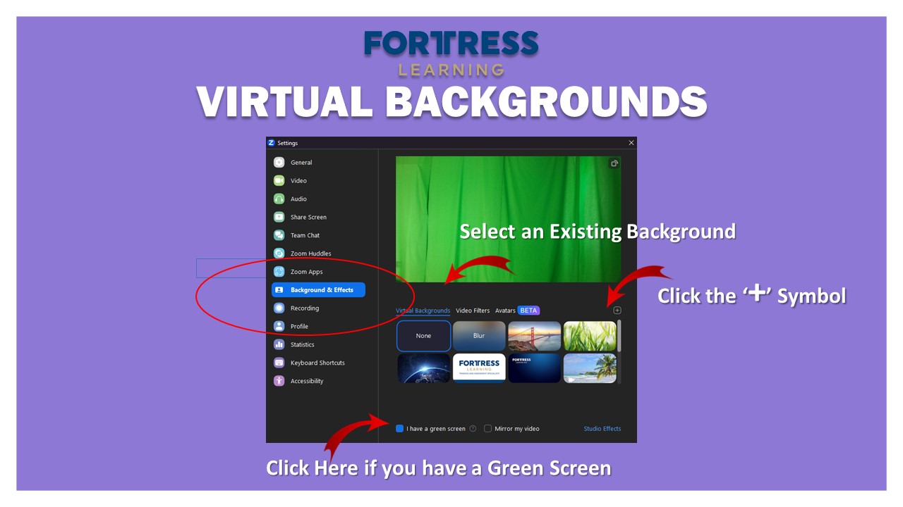 Selecting a Virtual Background