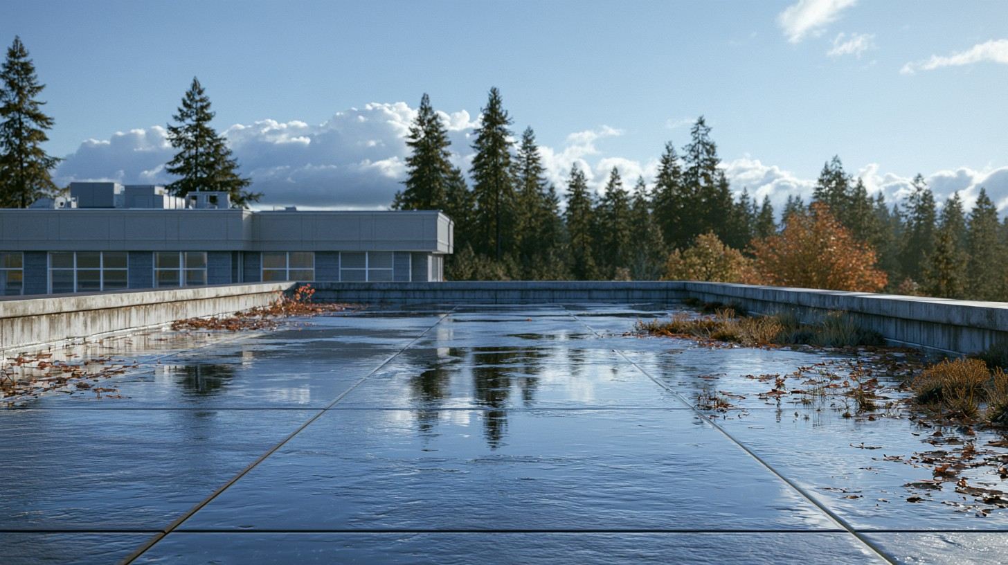 Ponding Water on Flat Commercial Roof