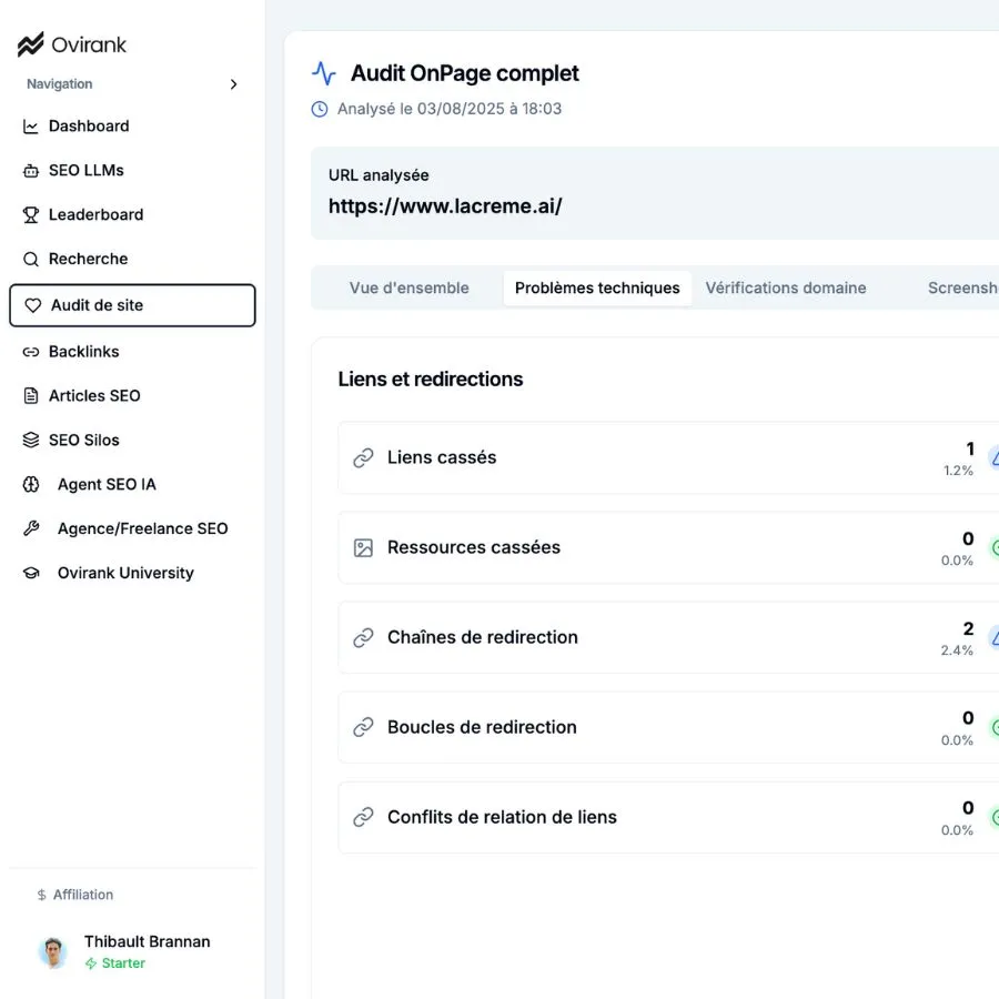 Audit technique automatique