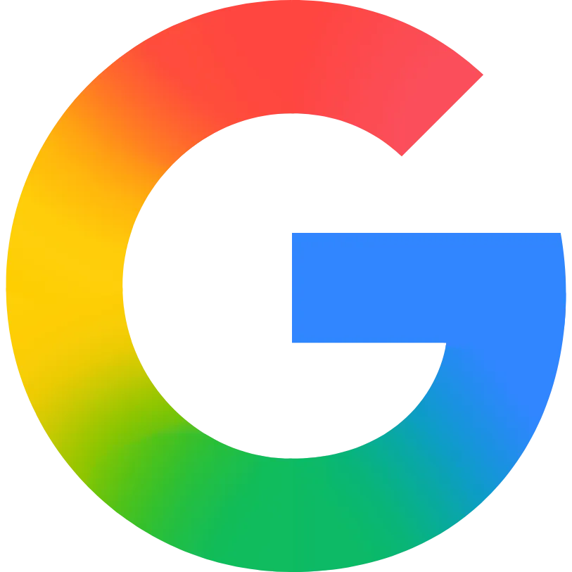 Logo Google multicolore en forme de G sur fond noir, sans texte, IA/SEO.