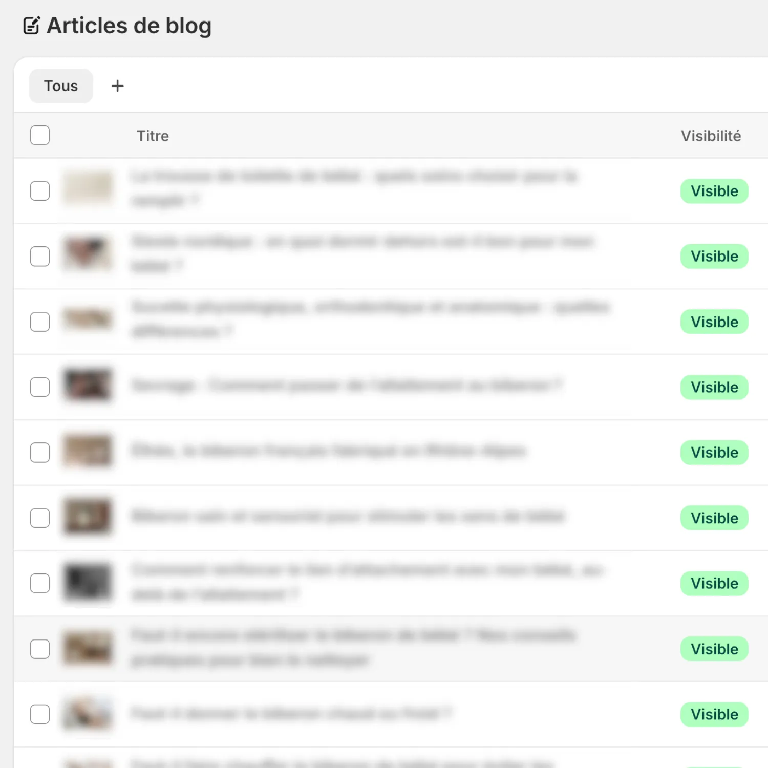 page article de blog shopify