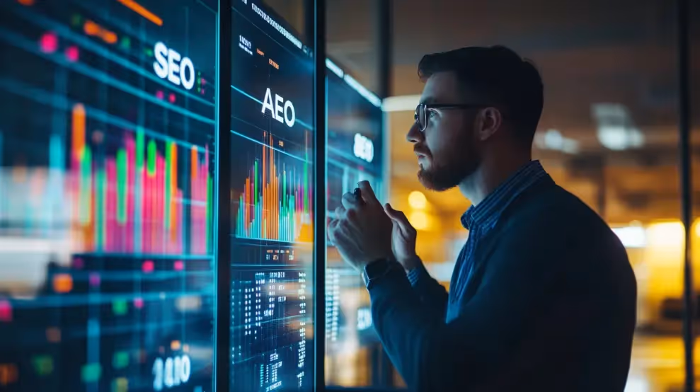un entrepreneur passe d'une agence seo a une agence AEO