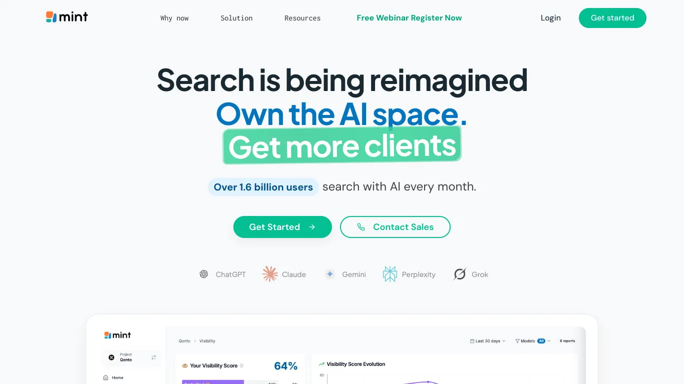 Site web logiciel de GetMint