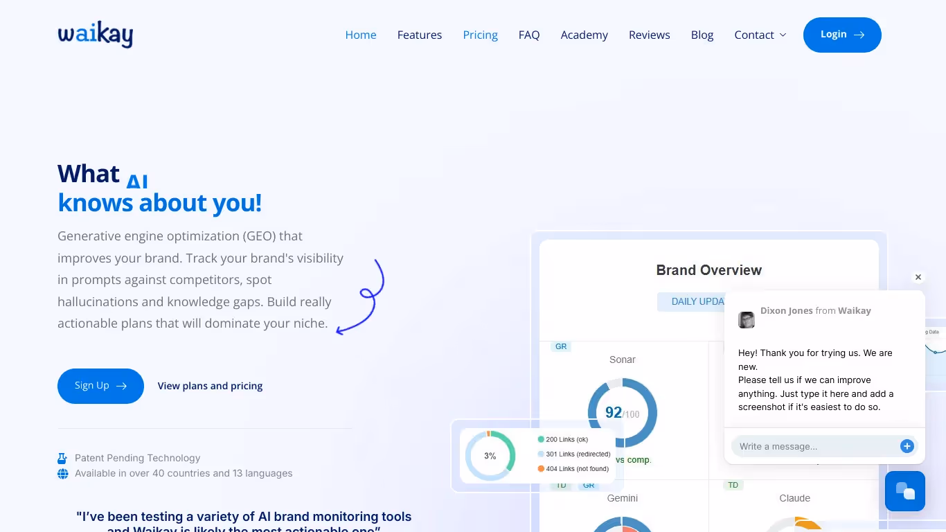 Waikay software website