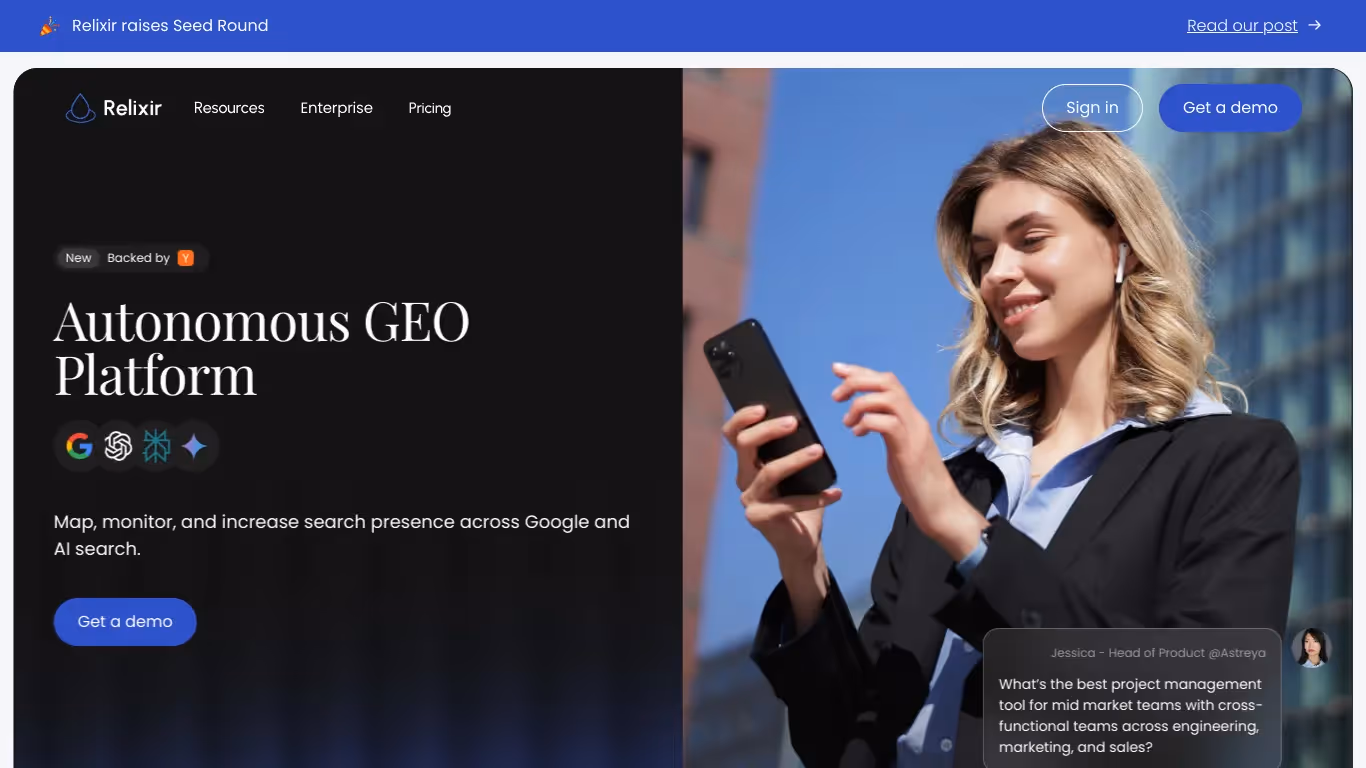 Site web logiciel de Relixir